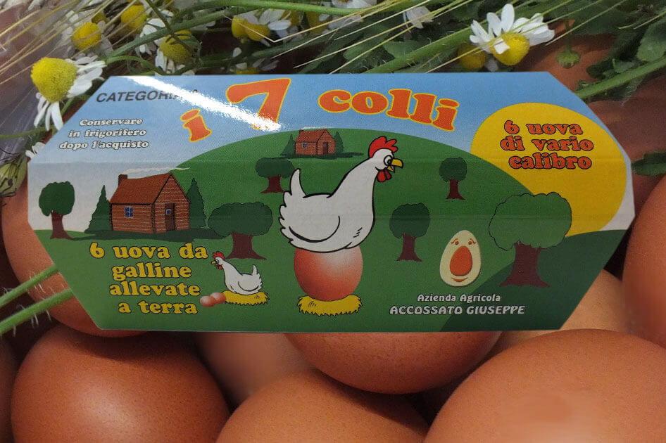 Uova I Sette Colli da galline allevate a terra da Azienda Agricola Accossato a Ferrere Piemonte Monferrato